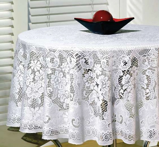 Toalha Mesa Renda 6 Lugares Redonda 1.80cm 40180 Beija Flor