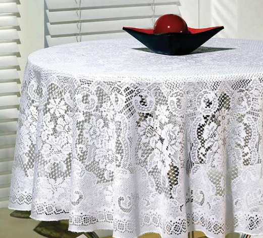 Toalha Mesa Renda 4 Lugares Redonda 1.60cm 40160 Beija Flor