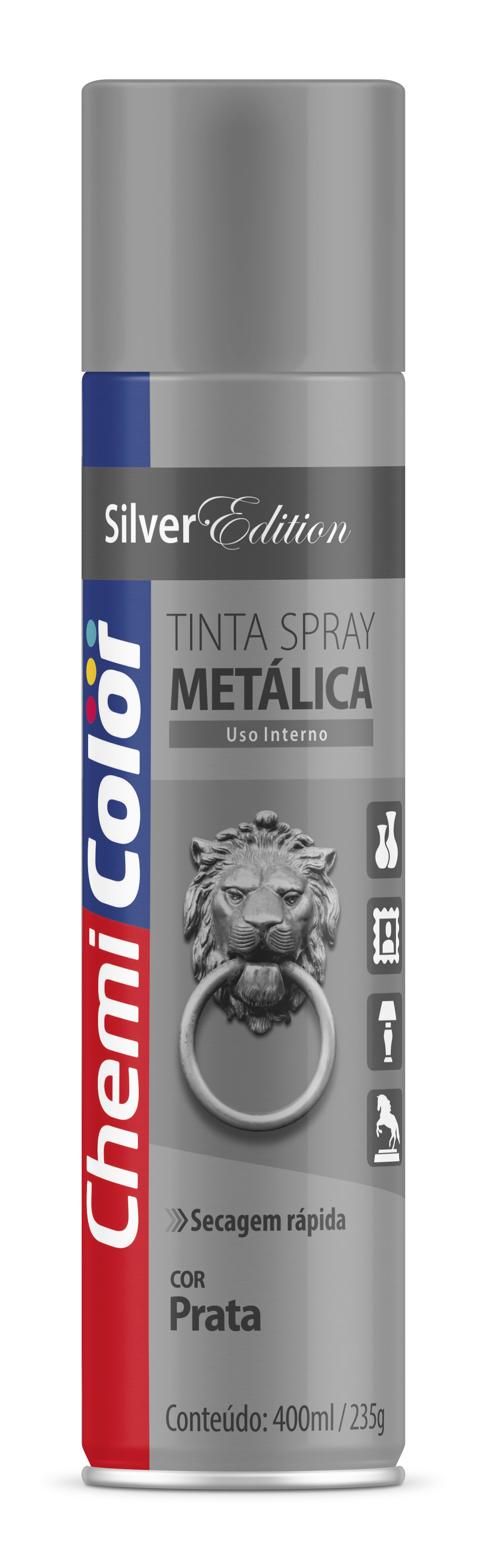 Spray Chemicolor Metalica Prata 350ml