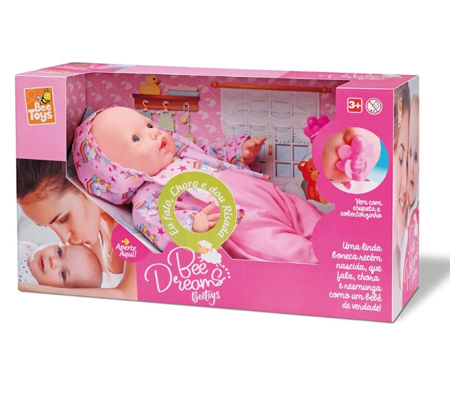 Boneca Little Dreamer Recem Nascido 0775 Bee Toys