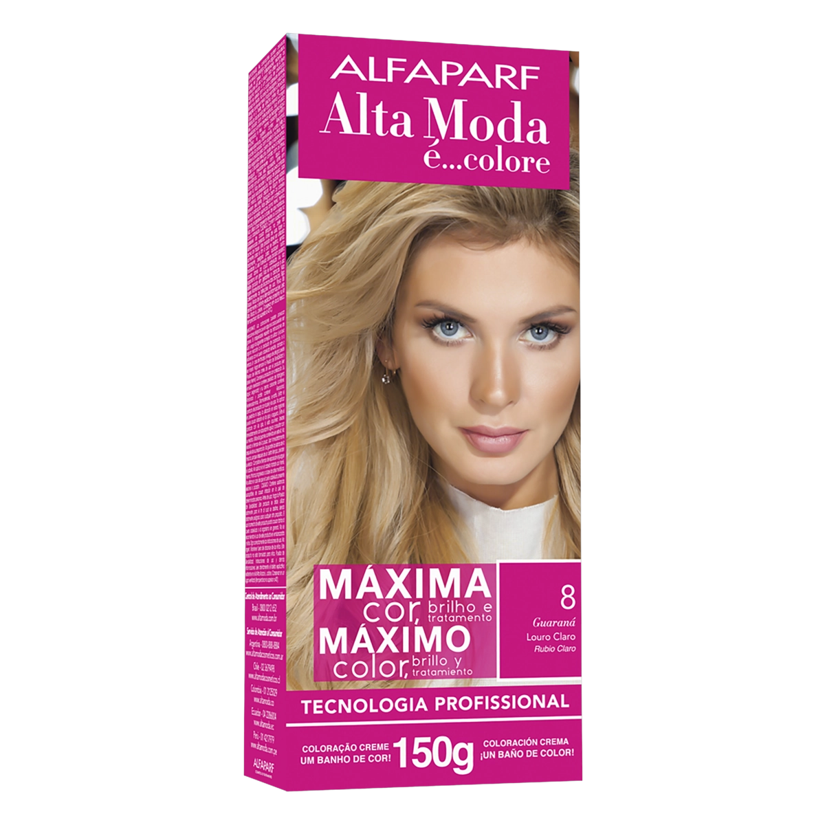 Kit Coloração Creme 8 Louro Claro Alfaparf Alta Moda é