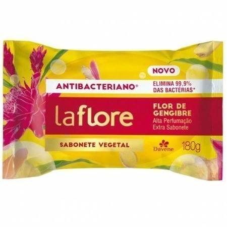 Sabonete Barra Antibacteriano Vegetal Flor De Gengibre Davene La Flore Flow Pack 180g