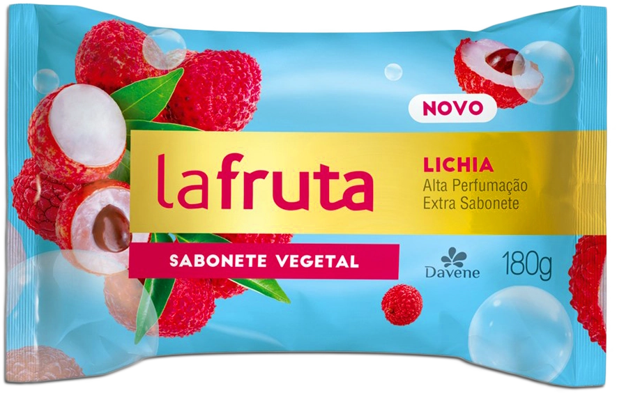 Sabonete Barra Vegetal Lichia Davene La Fruta Flow Pack 180g