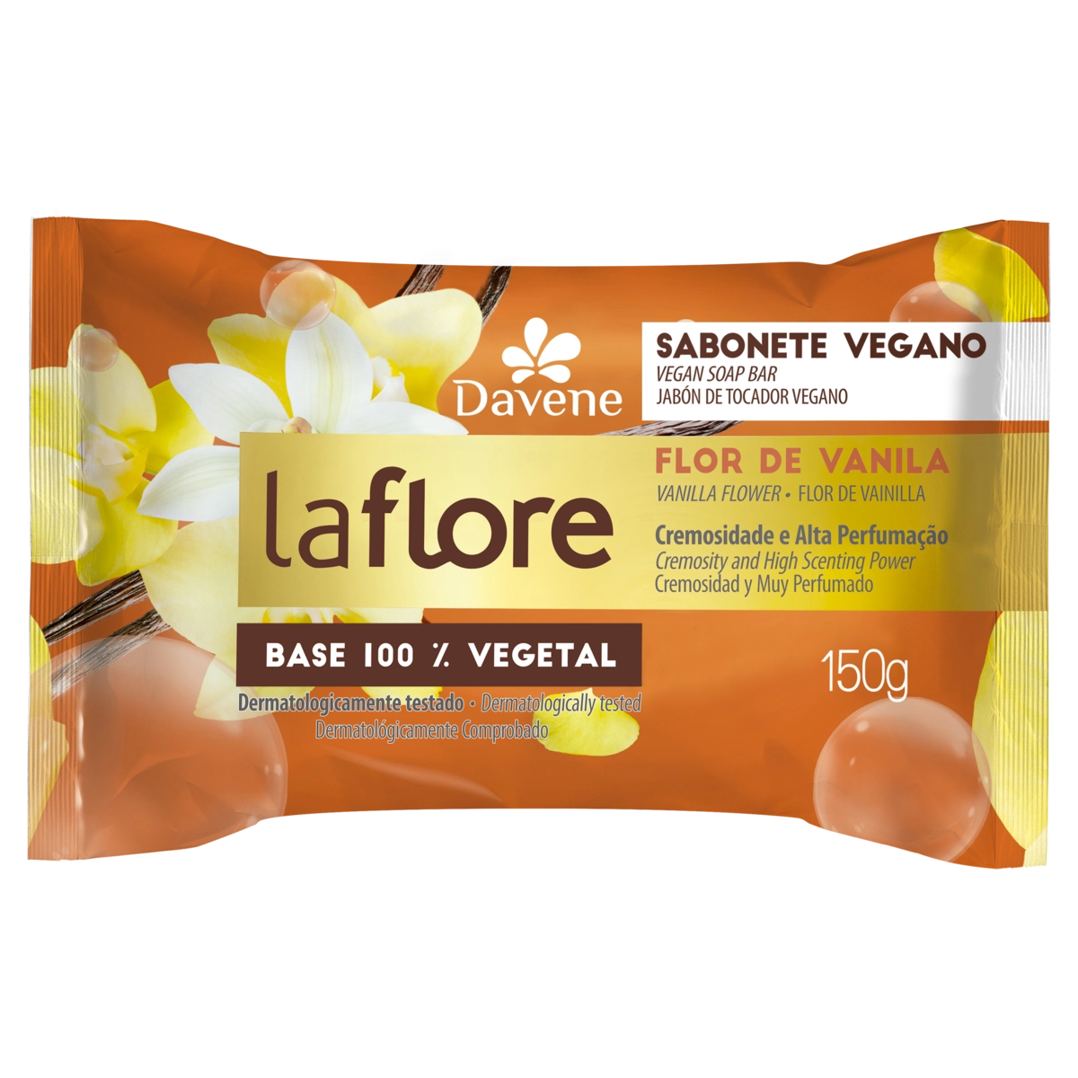 Sabonete Barra Vegetal Flor De Vanila Davene La Flore Flow Pack 150g