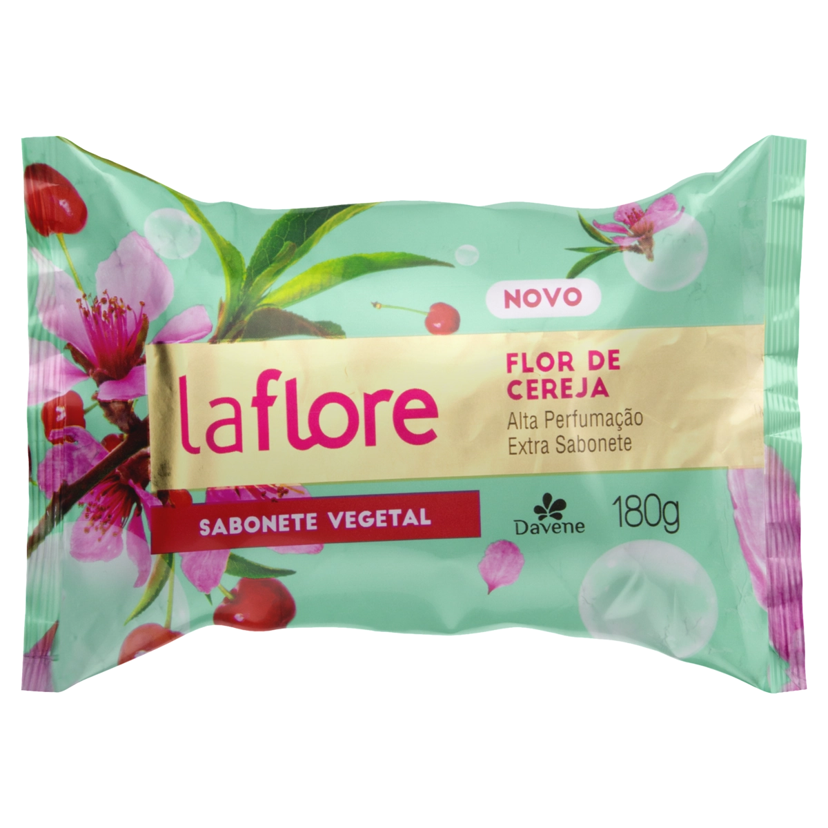 Sabonete Barra Vegetal Flor De Cereja Davene La Flore Flow Pack 150g