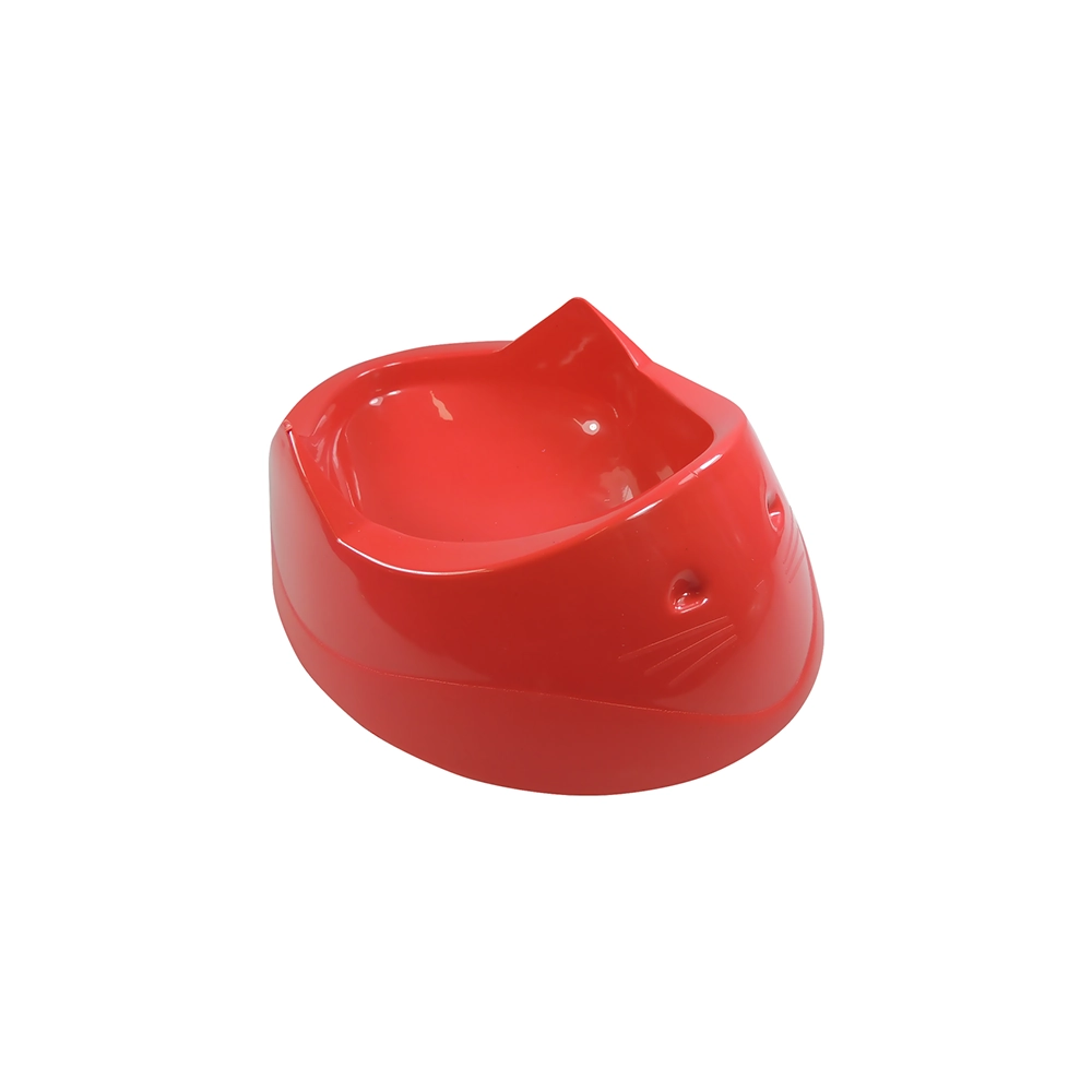 Comedouro Plastico Cara Do Gato 200 Ml Vermelho