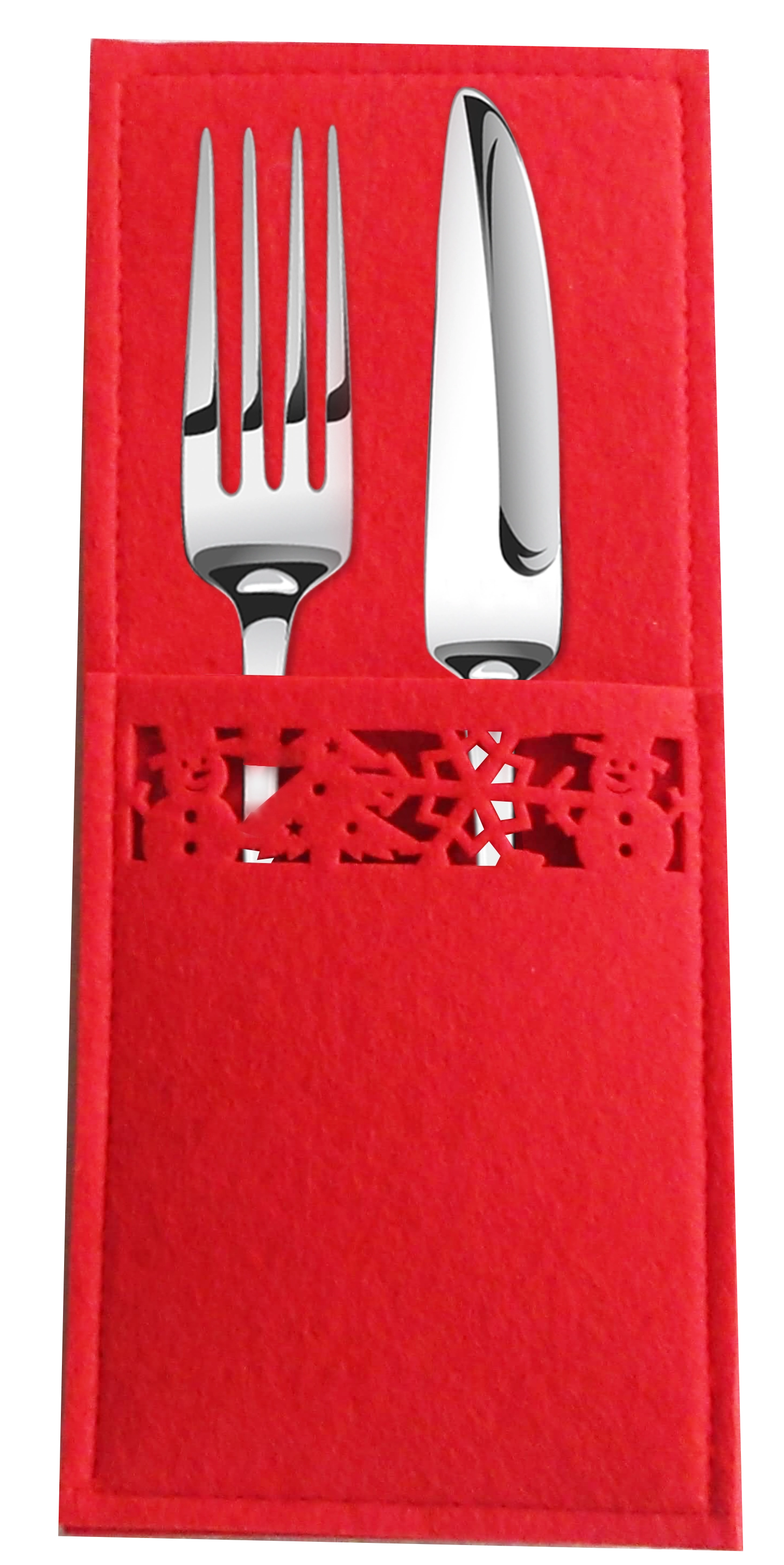 Porta Talheres Feltro Boneco Neve 23x10x0.3cm Gld7110 Rio Master