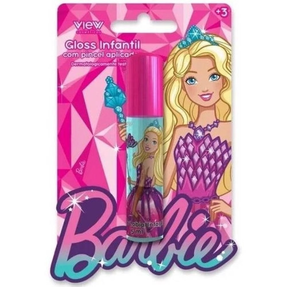 Display C/30 Pcs Gloss Infantil Barbie Com Pincel Aplicador