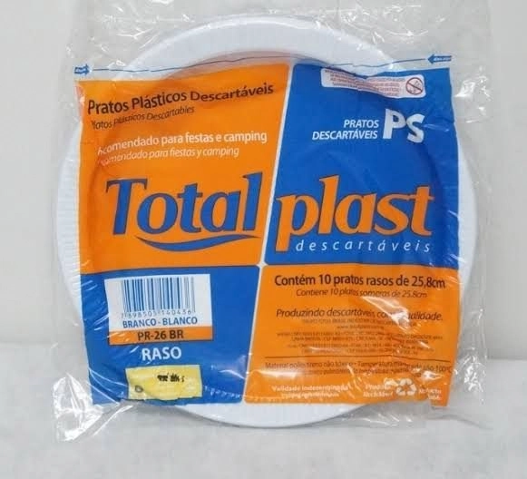 Prato Desc Totalplast 26cm Branco