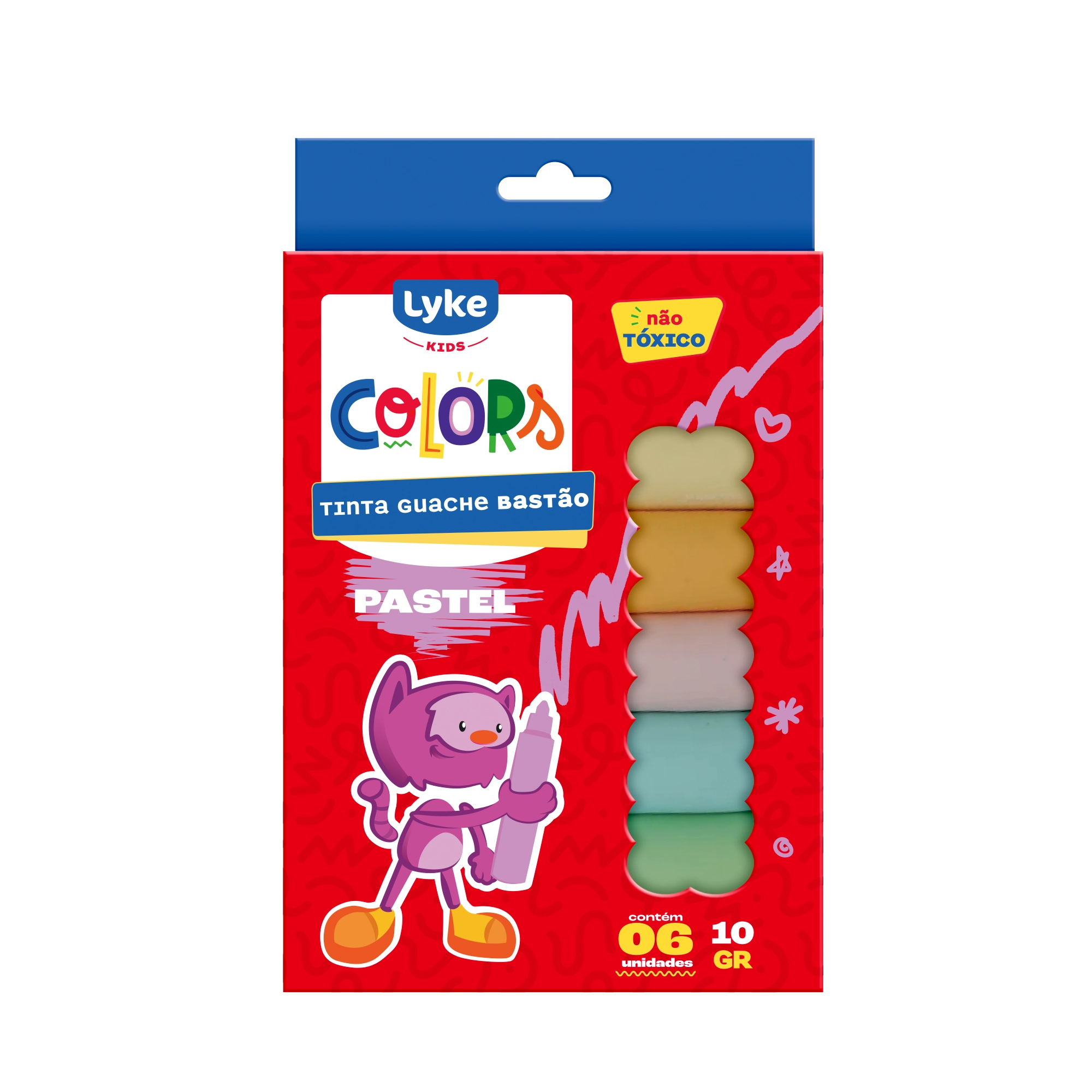 Tinta Guache Bastao 6 Cores Pastel 102873 Lyke