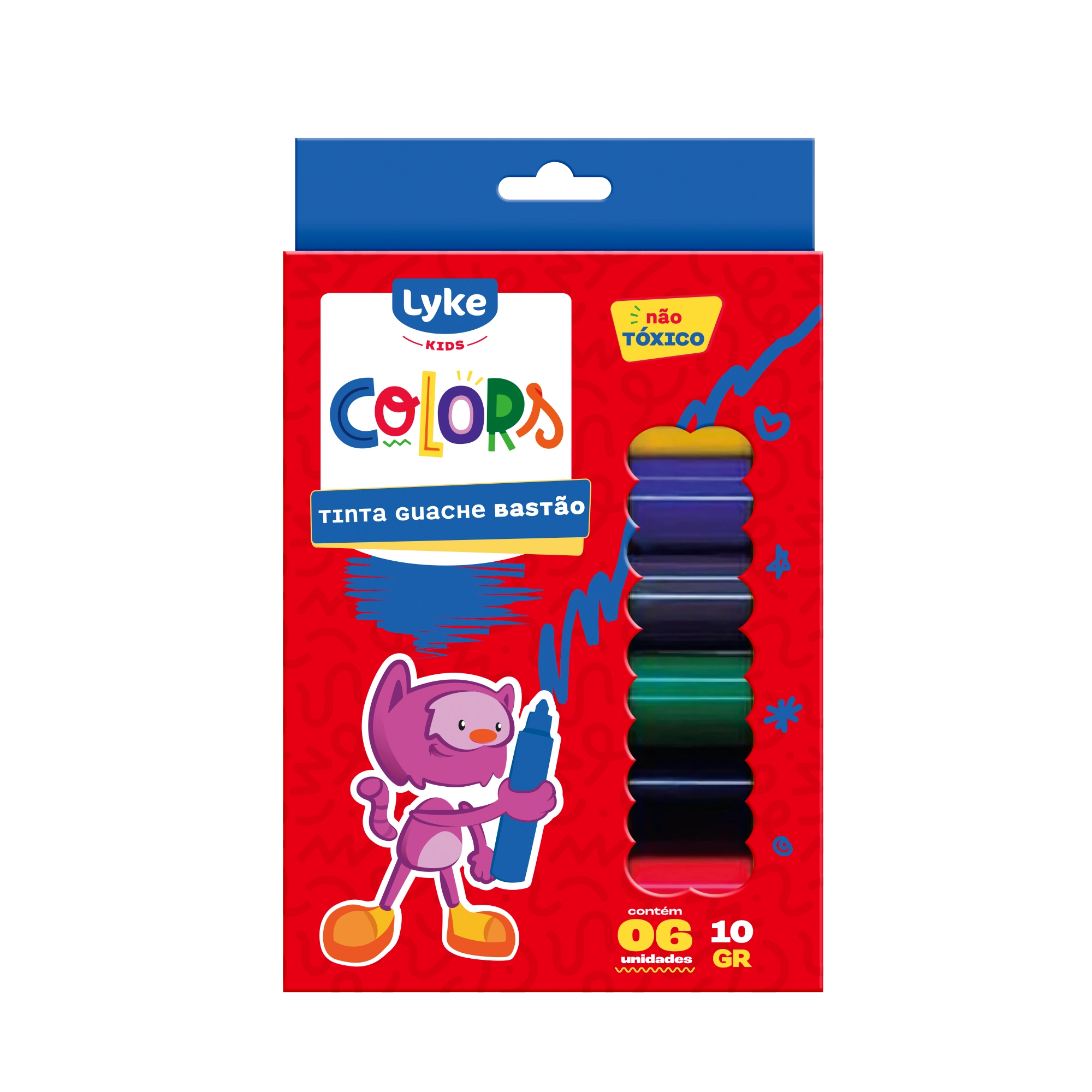 Tinta Guache Bastao 6 Cores 102872 Lyke