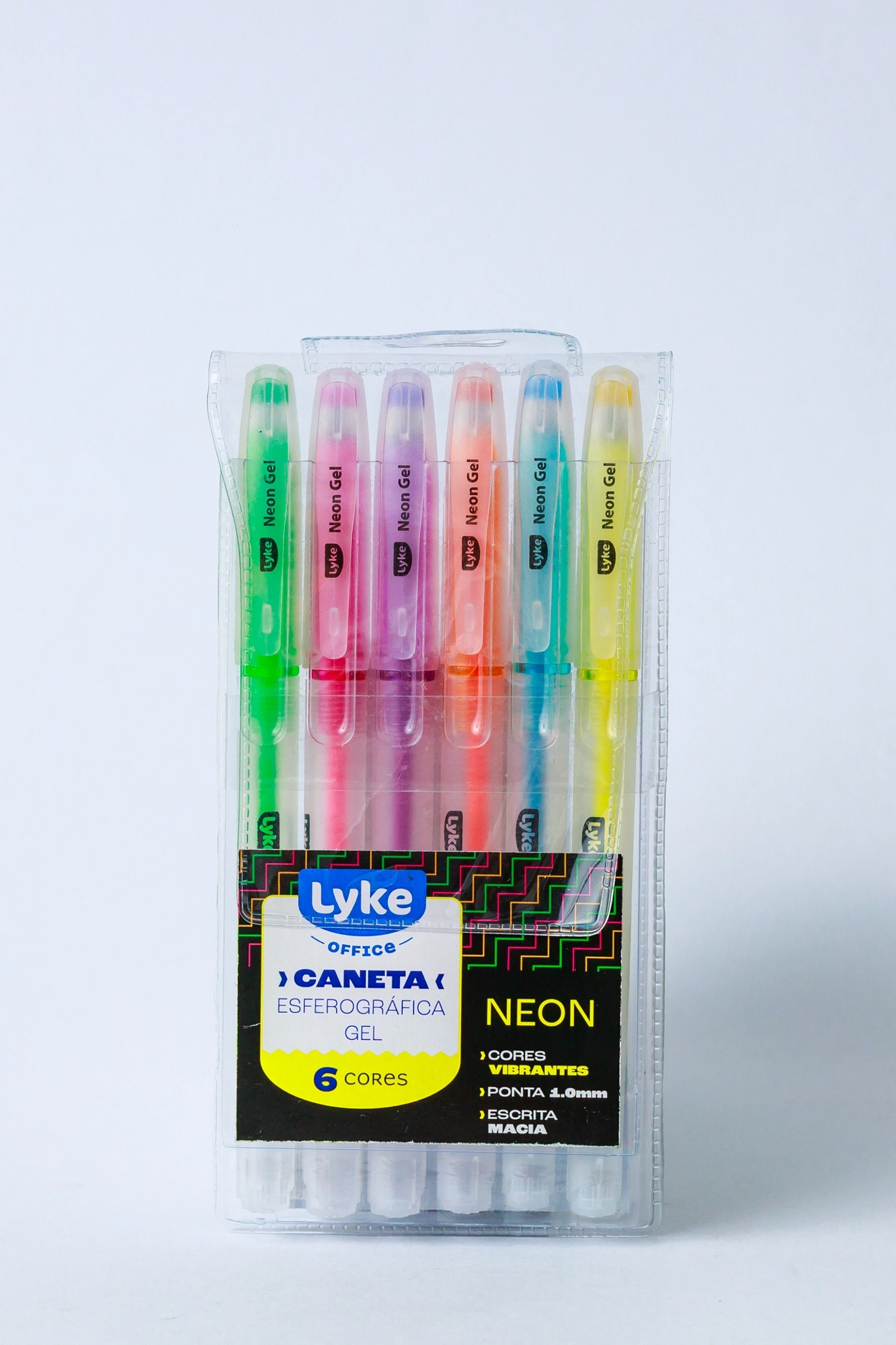 Caneta Esferografica Gel Neon 1.0 6 Cores 104802 Lyke