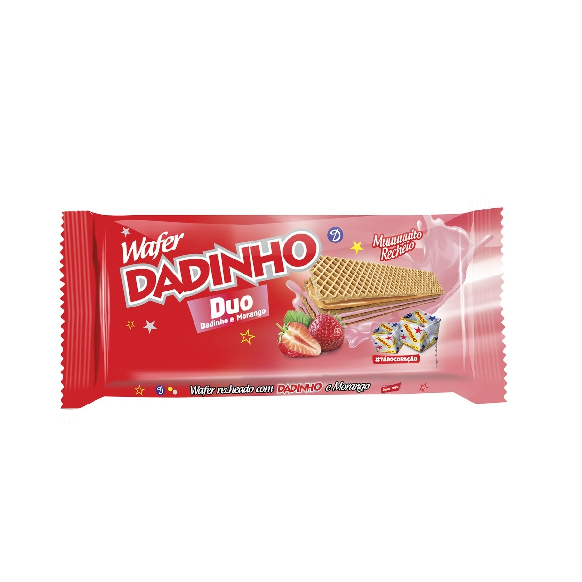 Biscoito Wafer Recheio Amendoim E Morango Dadinho Duo Pacote 90g