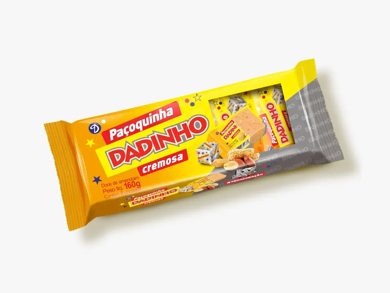 Pack Paçoquinha Cremosa Dadinho Pacote 160g 8 Unidades