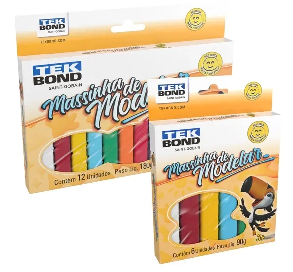 Massa Modelar 12 Cores 180g 17000021357 Tekbond