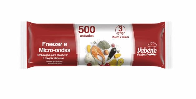 Bobina P/ Freezer 3l C/500 Sacos Vabene