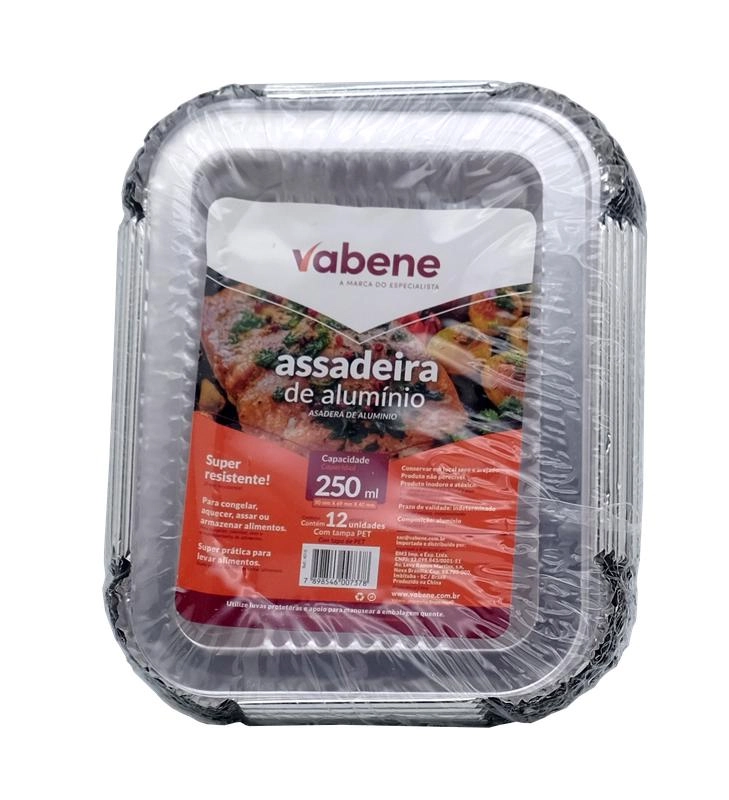 Assadeira Alumi Desc Ret 250ml Tampa Pet 12un