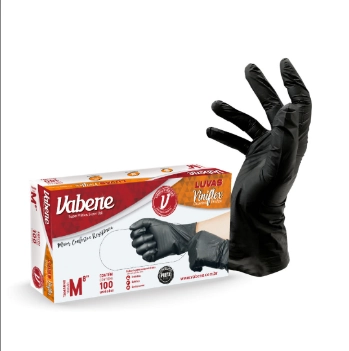 Luva Viniflex Preta Tam M 100un Vabene