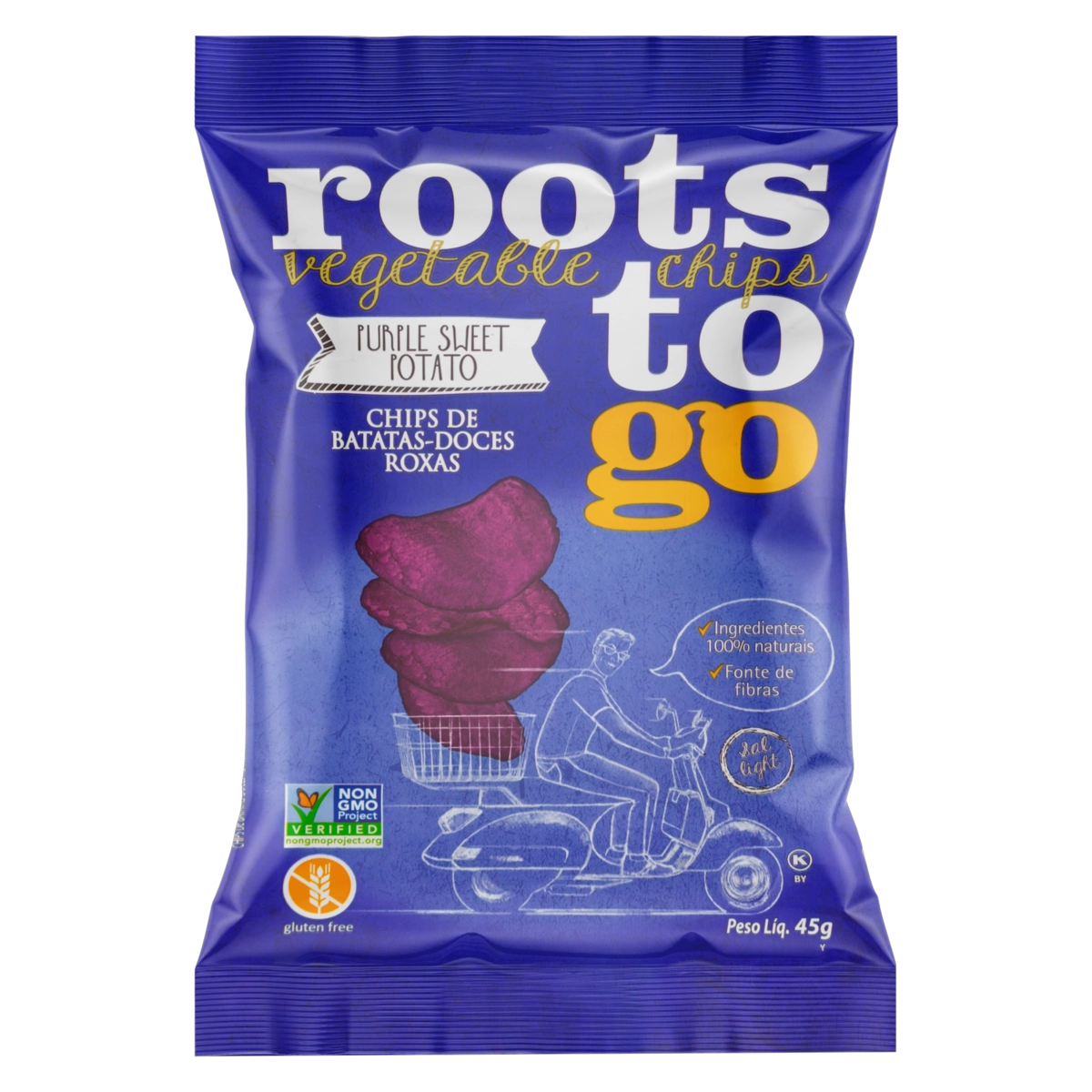 Chips Batatas Doces Roxas Roots To Go Pacote 45g