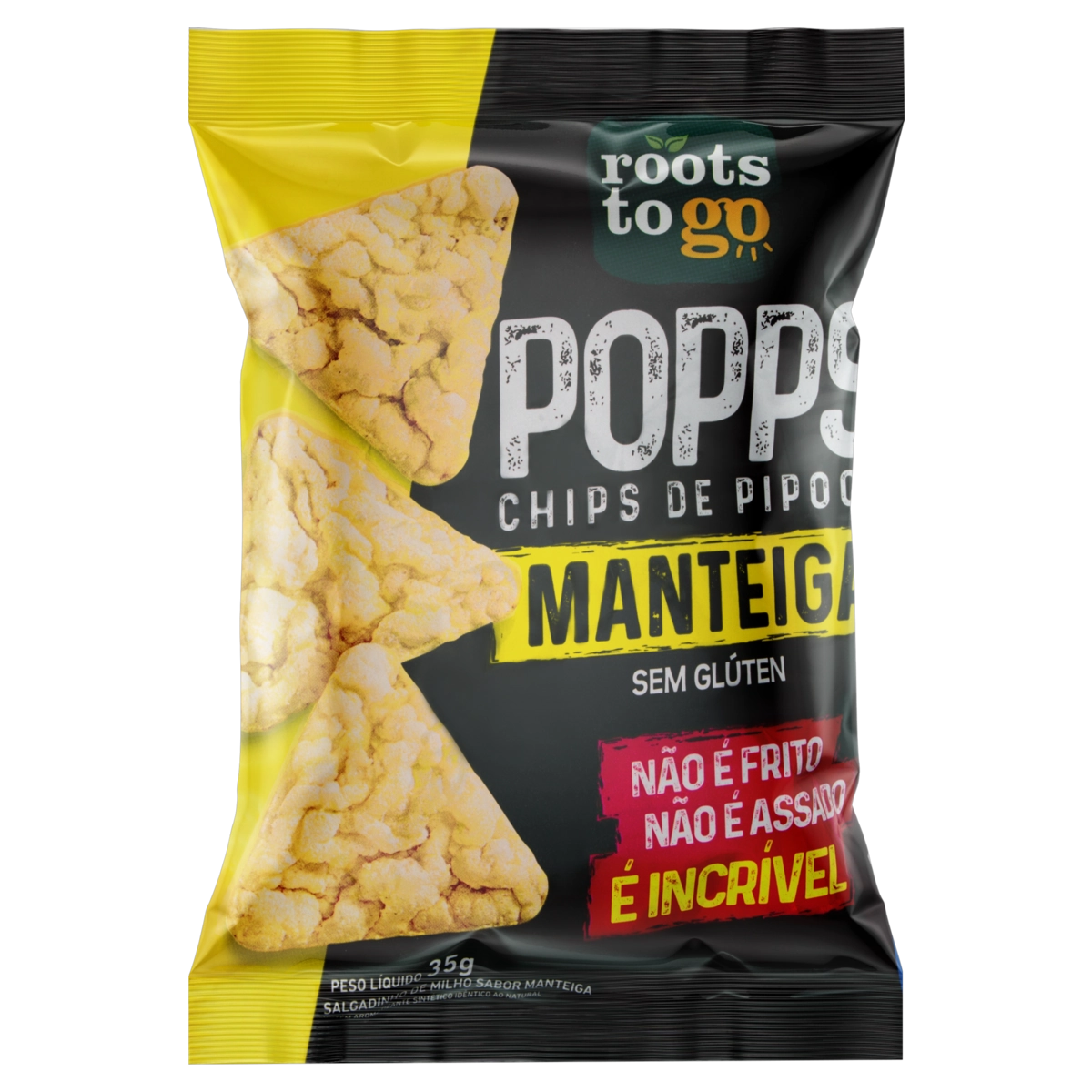 Chips De Pipoca Manteiga Roots To Go Pacote 35g