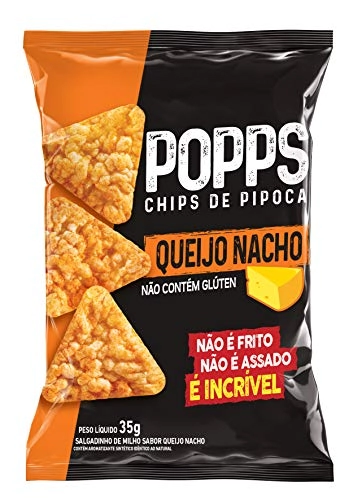 Chips De Pipoca Queijo Nacho Roots To Go Pacote 35g