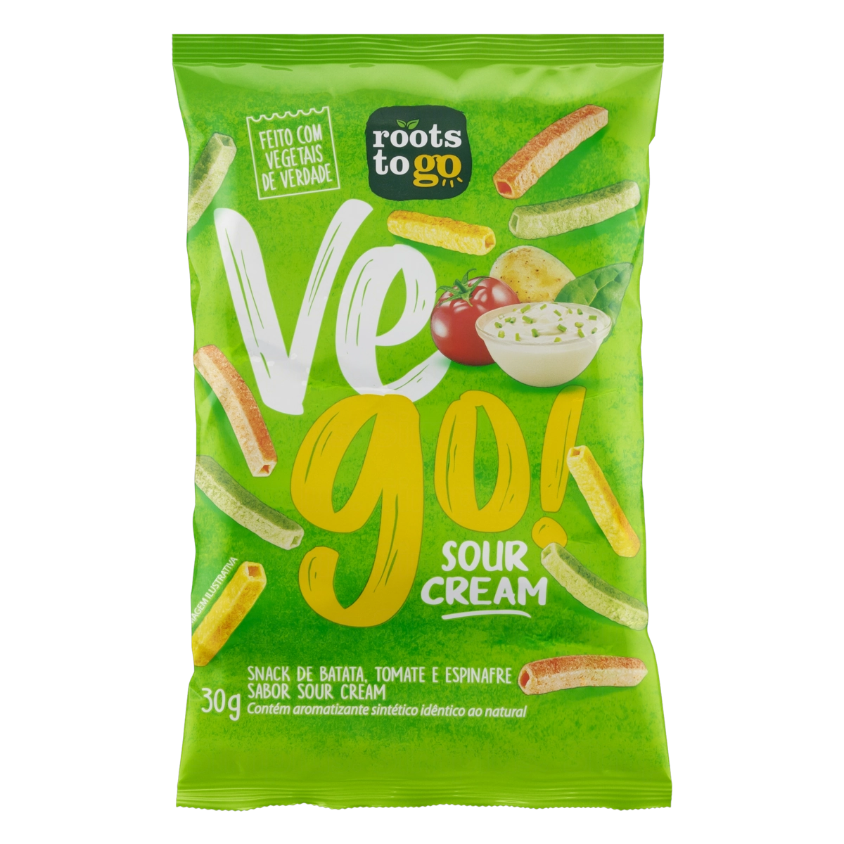 Snack Sour Cream Roots To Go Vego Pacote 30g