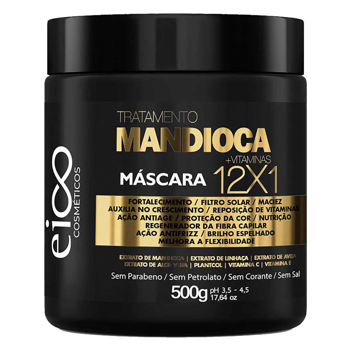 Máscara De Tratamento Eico Cosméticos Mandioca Pote 500g