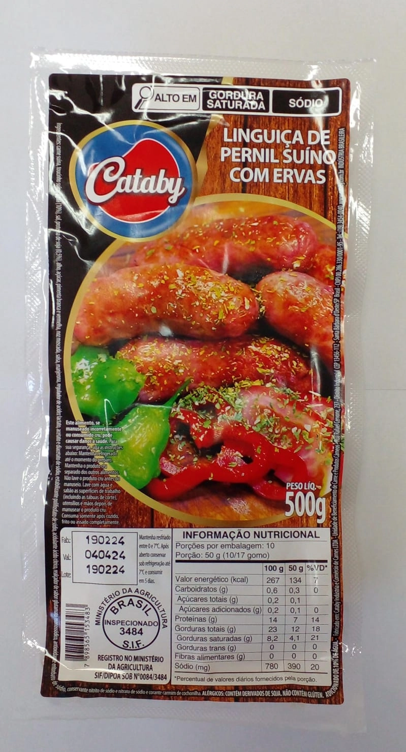 Linguiça De Pernil Suíno Com Ervas Linha Premium