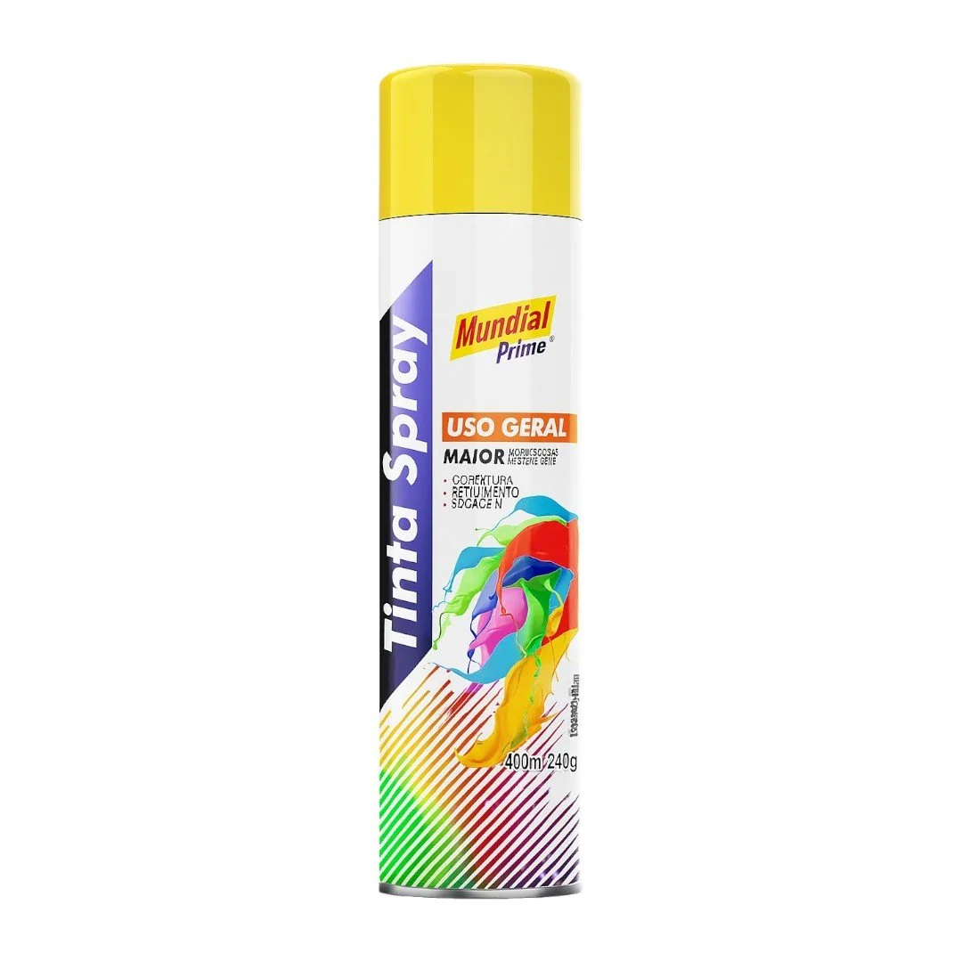 Tinta Spray 400ml Mundial Prime Ug Amarelo Bandeir