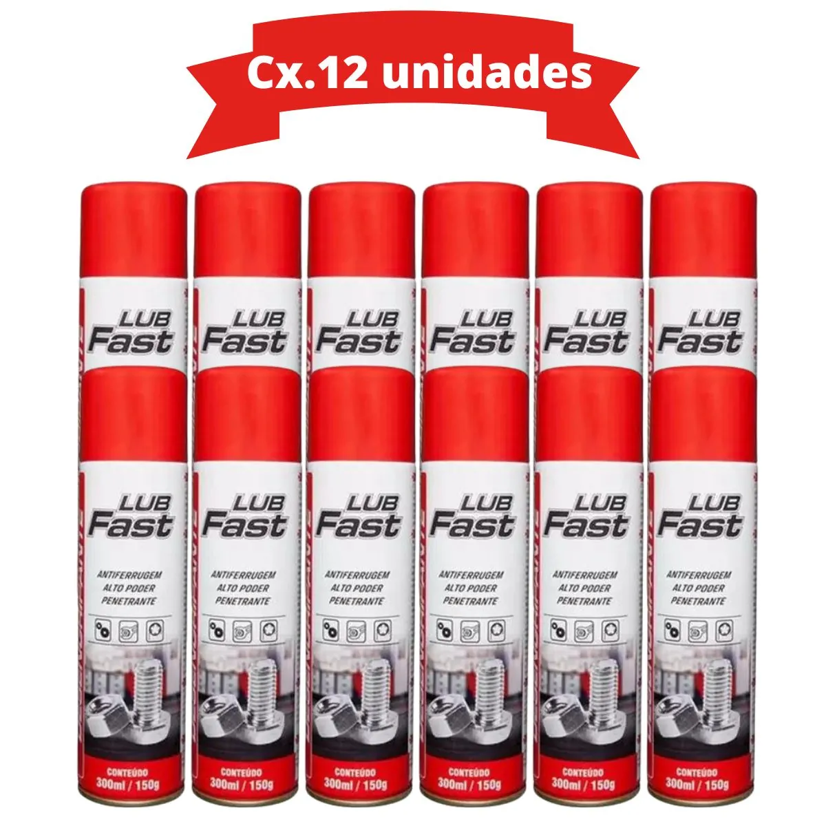 Óleo Protetivo Desengripante Spray 300ml Lub Fast C/ 12 Unid