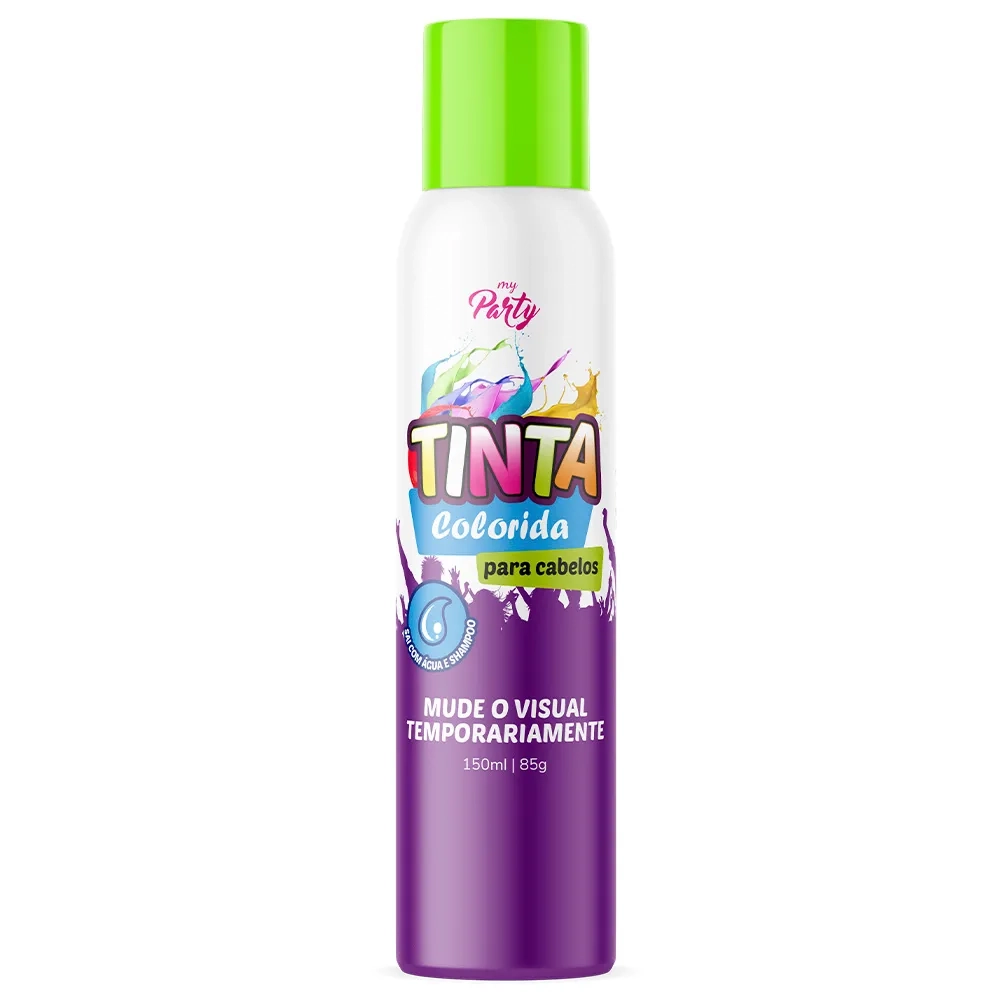 Tinta My Party Cabelo Verde Spray 150ml Ae2600034 Mundial Prime
