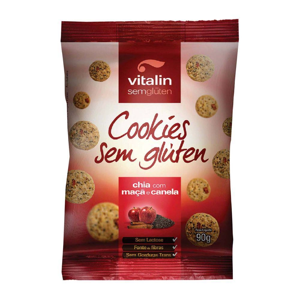 Cookies Chia Com Maçã E Canela Integral Vitalin 90g