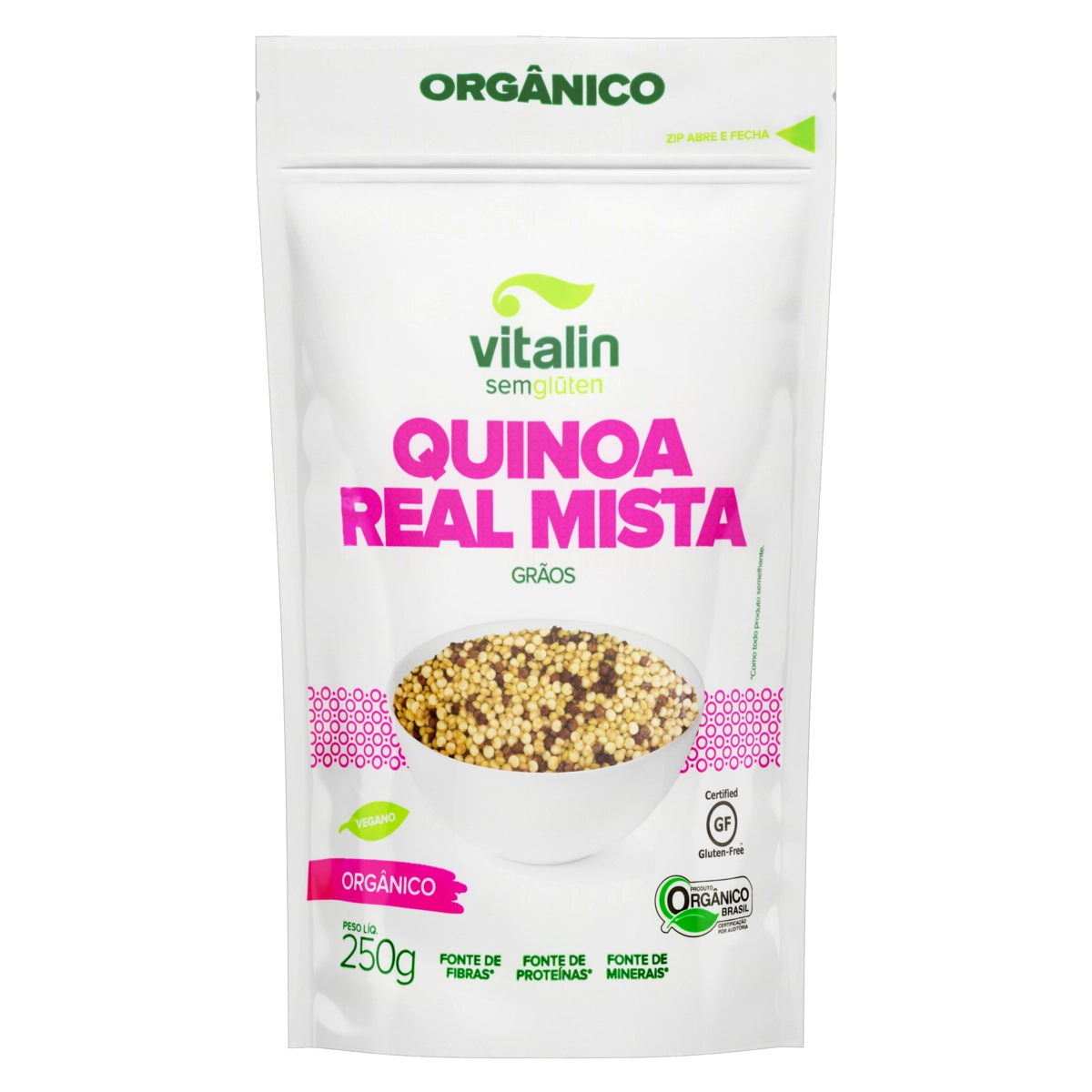 Quinoa Real Mista Em Grãos Orgânica Vitalin Pouch 150g