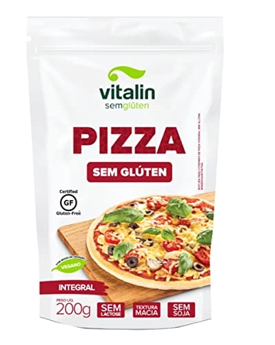 Mistura Para Massa De Pizza Integral Sem Glúten Zero Lactose Vitalin Sachê 200g