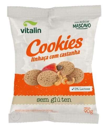 Cookies Vitalin 90g Linhaca Dourada/castanha