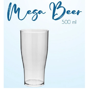 Copo Mega Beer 500ml Transparente Neoplas