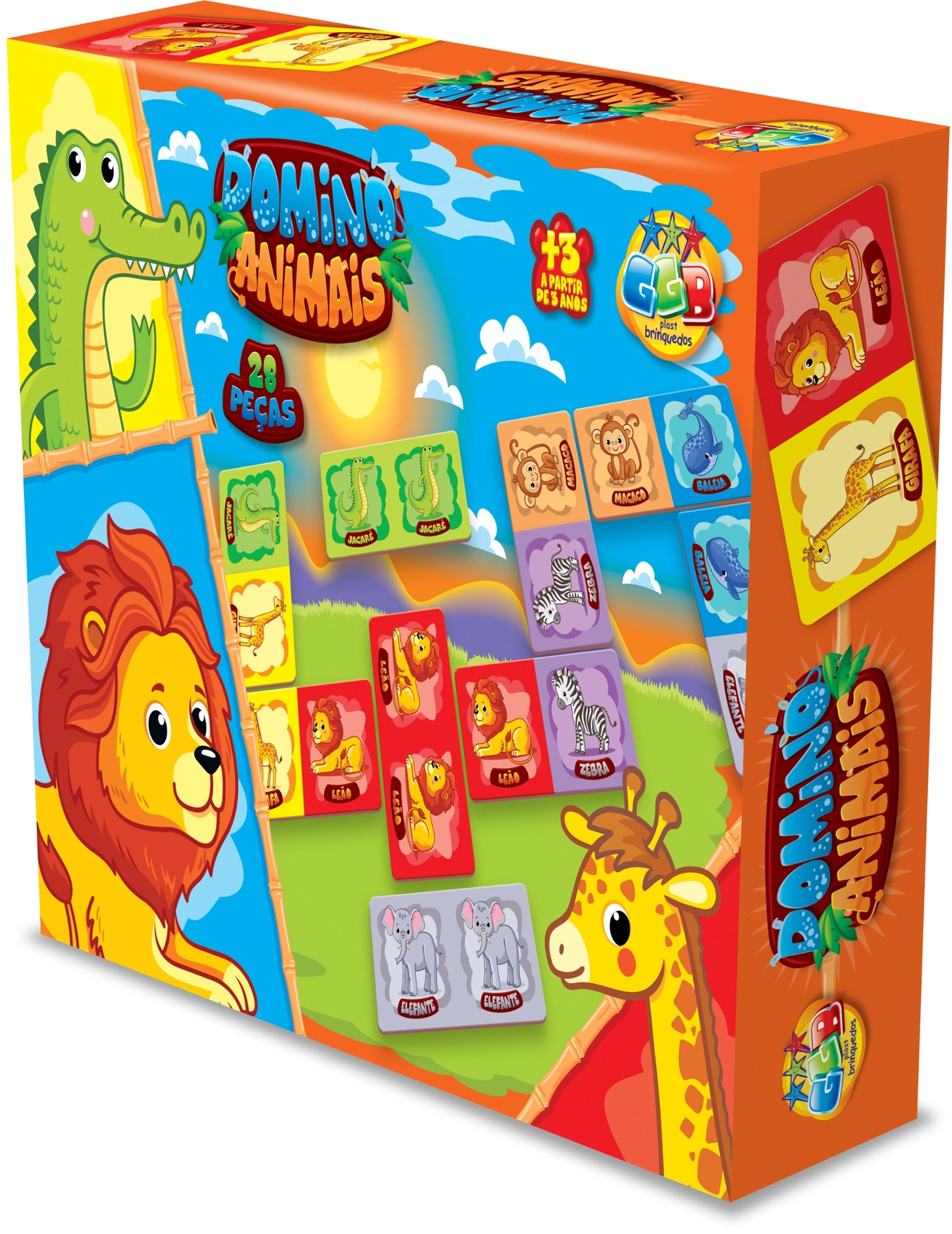 Domino Animais 28 Pecas Unidade 1022 Ggb Plast