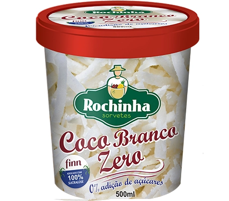 Sorvete Coco Branco Rochinha Zero Pote 470ml