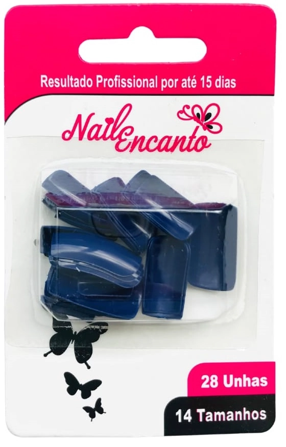 Unhas Nail Encanto Colors Azul C/28