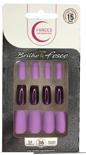 Unhas Fhaces Brilho E Fosco C/36 Lilas