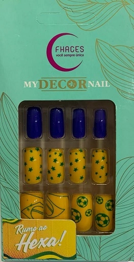 Unhas Fhaces Copa 2022 C/36 Amarelo/azul