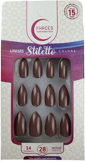 Unhas Fhaces Stiletto Colors C/28 Cheia De Mania