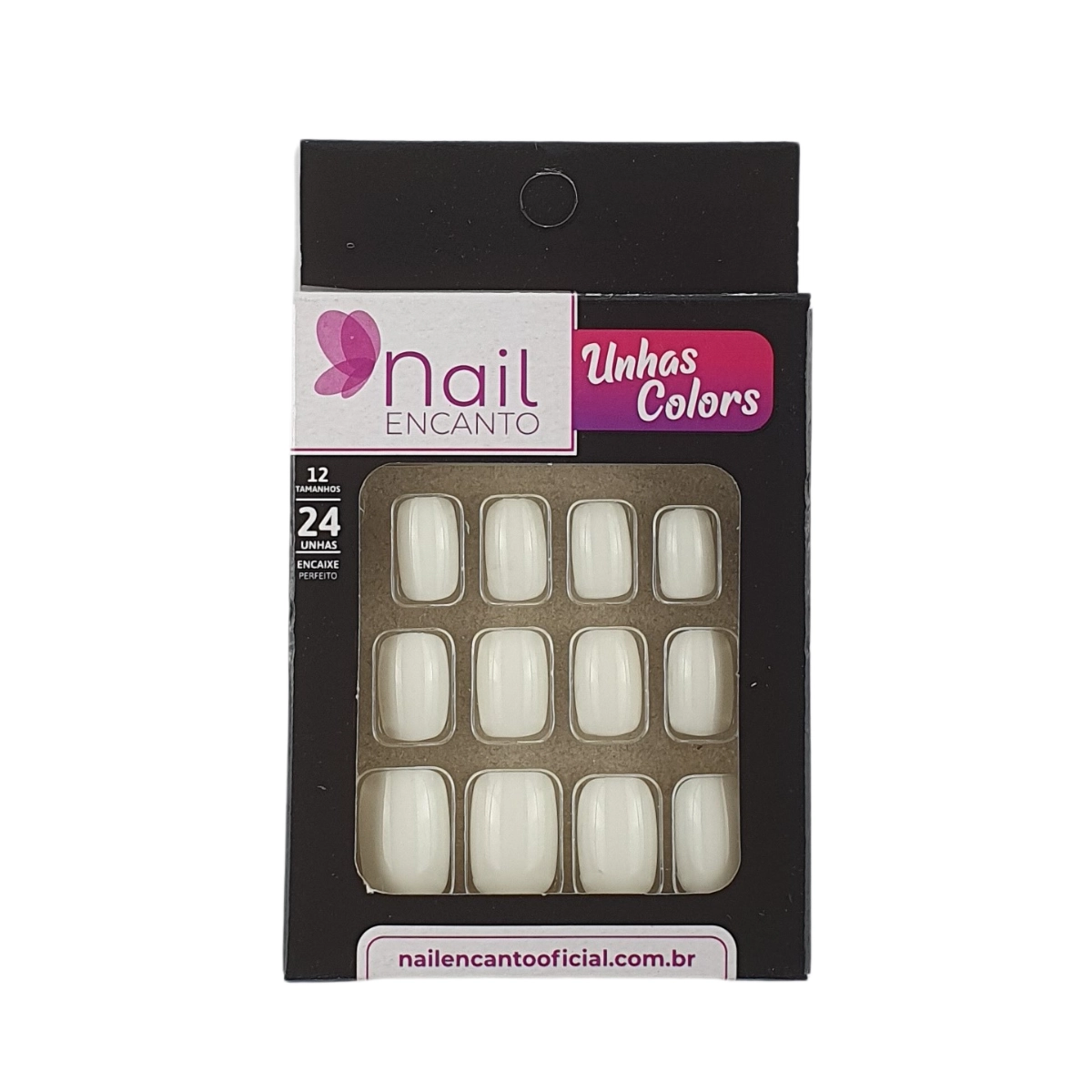 Unhas Fhaces Nail Encanto Colors Curta C/24 Branca