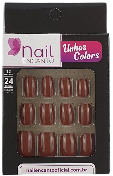 Unhas Fhaces Nail Encanto Colors Curta C/24 Marrom