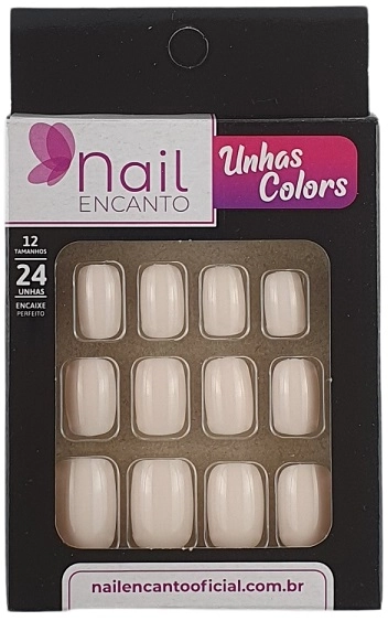 Unhas Fhaces Nail Encanto Colors Curta C/24 Rosa Neve