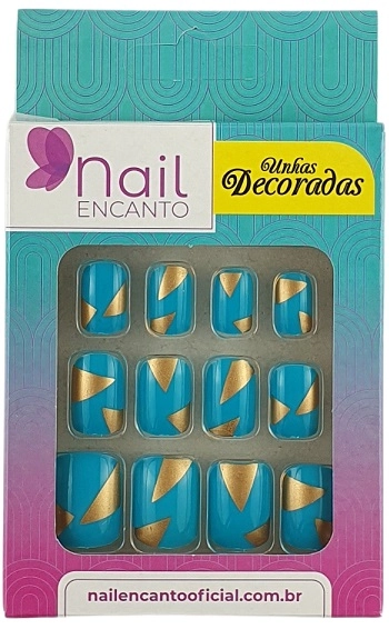 Unhas Fhaces Nail Encanto Decoradas C/24 Geometrica