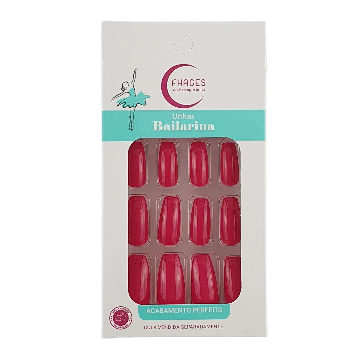 Unhas Fhaces Bailarina C/28 Vermelho Radiante