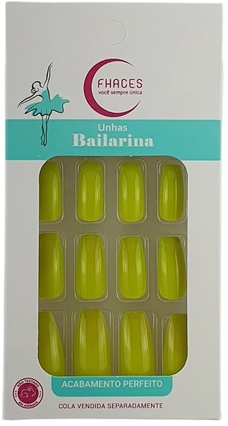 Unhas Fhaces Bailarina C/28 Limao Brilante
