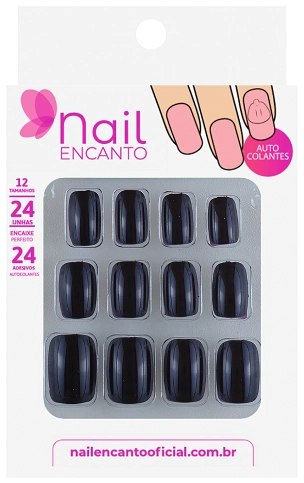 Unhas Fhaces Adesivos Autocolantes C/24 Curta Jabuticaba