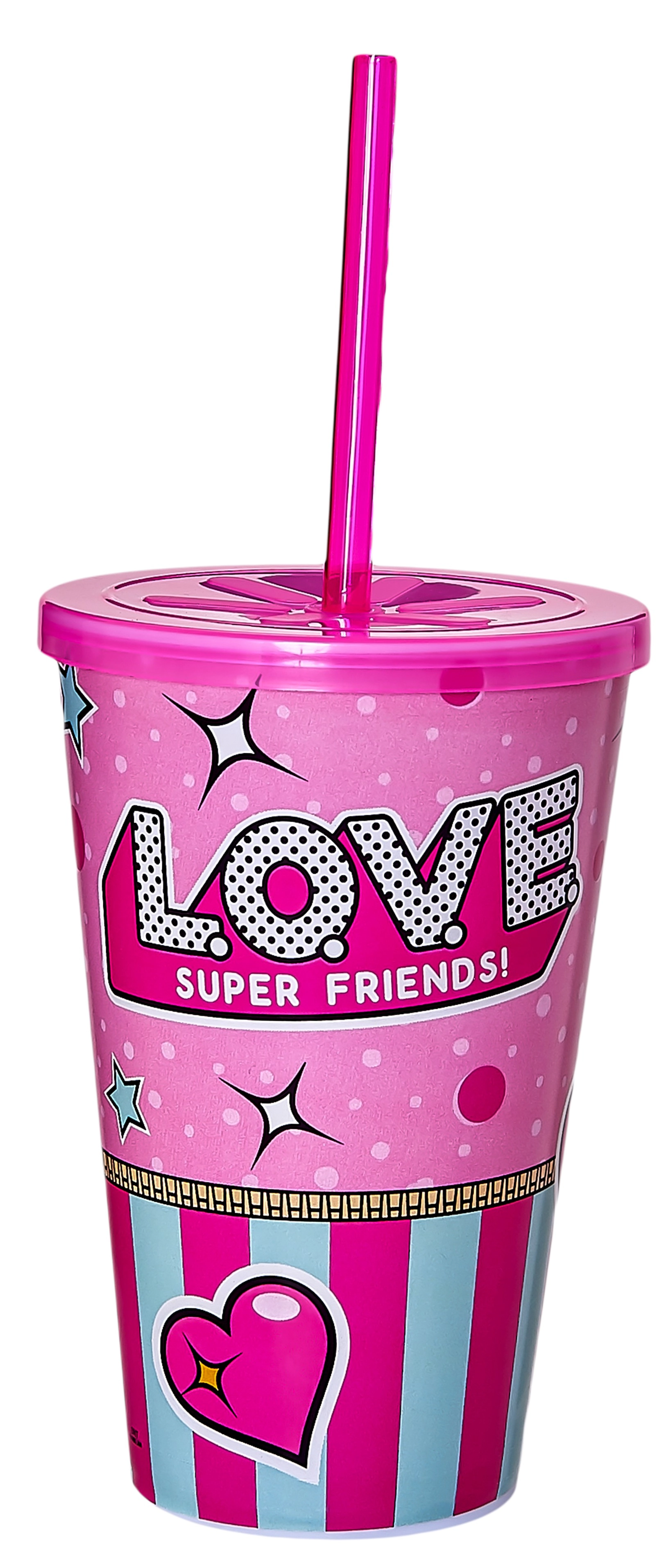Copo 550ml C/tampa E Canudo Love Usual 47